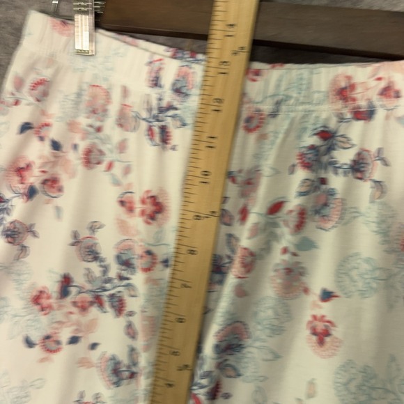 Garnet Hill Asian Wrap Pajama Set Womens Sz M White Floral Organic Lightweight - Picture 10 of 13